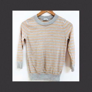 CLUB MONACO striped grey 100% wool tee, sz xs